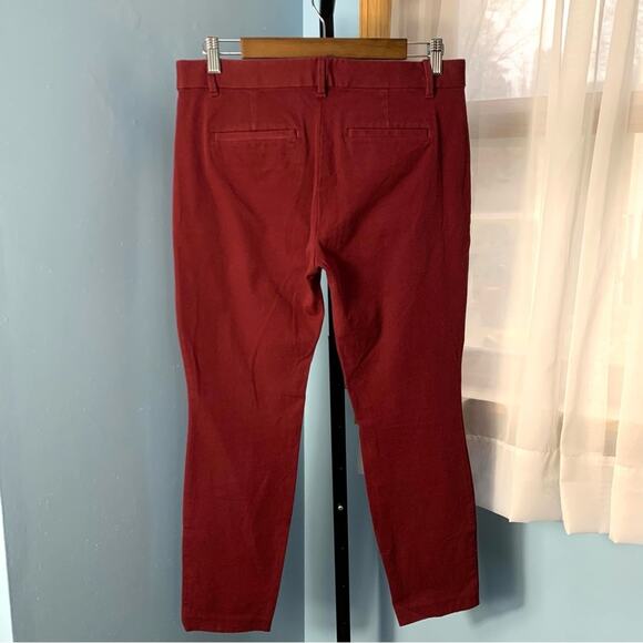 GAP Burgundy Signature Skinny Ankle Pants Size 10 - Picture 6 of 7